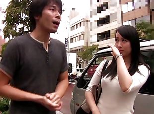 asiatique, hardcore, japonais, couple, voiture, chatte, réalité