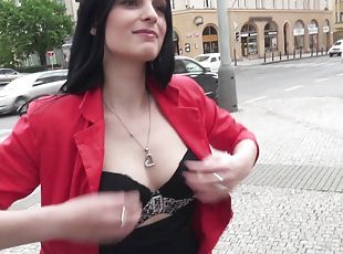 Dark haired Czech girl picked up in public and fucked like a slut