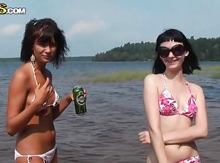 Hot Babes In Bikini Have A Great Time With Their Lovers In A Camping Site