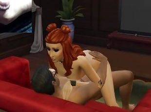 Beating my dick to Sims 4 porn mods till I cum (2) - Very Hot Ginger Sim