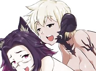 Busty anime cat girl hardcore sex