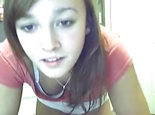 chatte-pussy, amateur, ados, maison, doigtage, horny, webcam, humide