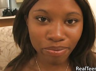Ebony needs to give her hussy a superb blowjob to calm his erectile penis
