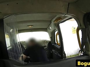 Ass licking british babe doggystyled in taxi