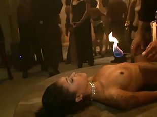 Lilla Katt gets fucked by a few people during a BDSM orgy