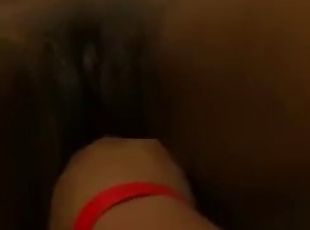 Homemade amateur ebony wife tied to bed fucktoy