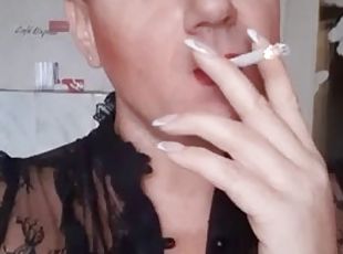 transsexueller, anal-sex, rothaarige, gesichts, beule, rauchen, saugen