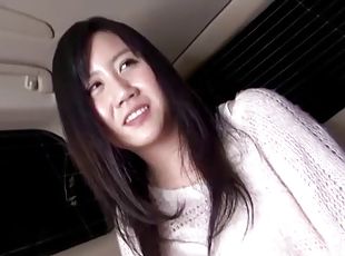 Sweater girl masturbating in the car and fingered in the bathroom