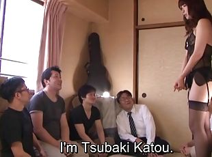 Subtitled Japanese AV star Tsubaki Katou gokkun party