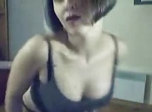 Sexy slim and sexy chick stripping totally naked