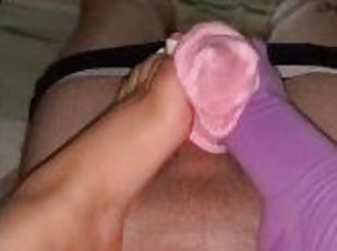 Huge load of cum ???? ???? SOAKED in her colourful SOCK ????