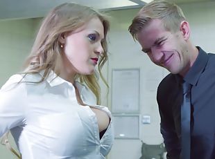 Male with huge dick shows this busty blonde slut the ultimate sex thrills