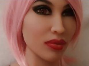 Perfect sexdoll with massive boobs giving head