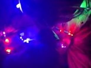 Pregnant wife sucks dick in Christmas lights