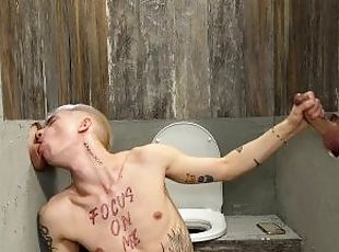 Caught up jerking off erect dicks in the toilet - 257
