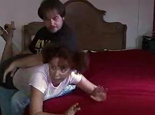Hardcore fucking on the bed with a large ass amateur mature