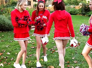 orgie, lesbisk, cheerleader, uniform, miniskjørt