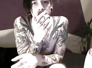 pareja, webcam, fetichista, tatuaje, calientapollas