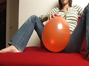 Addison pops a balloon with her butt