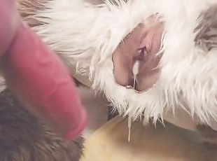 Furry girl takes full fursuit fuck machine pounding creampie Only Fans preview