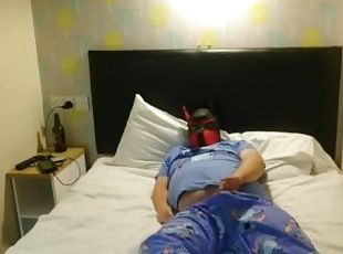 Pup plays on the bed