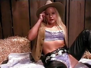 Blonde cowgirl fucked by black cock