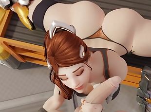 Brigitte Doing The Spilts While Sucking Dick