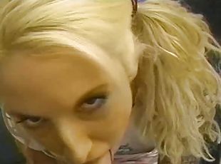 Cute blonde woman is great at sucking her partner's engorged dong