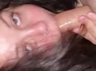Big Titty Whore gives the Wettest, and Sloppiest Blowjob EVER part 1