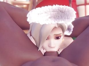 Mercy Christmas Special Blacked Ver. Animaton 3D Gaming Overwatch