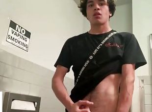 Gay Teen Model Masturbates Inside Librarys Public Restroom!