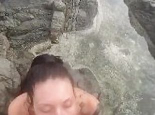 Girlfriend was so hungry for dick she had to get a taste at the beach