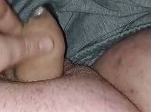 Chubby ruined orgasm on his pants