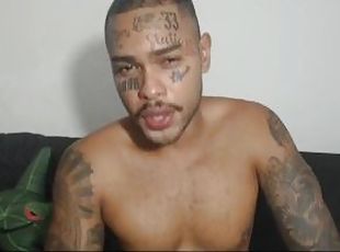amatør, ibenholt, webcam, solo, rygende, fængsel, fængsel-prison, tatovering