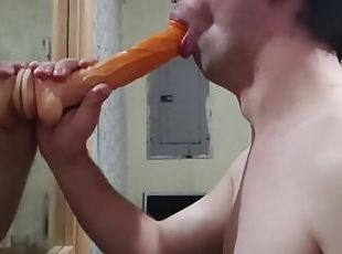 Sucking a 10 inch cock