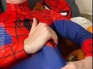 Sexy Spiderman Cums a Huge Web  CAM4 Male