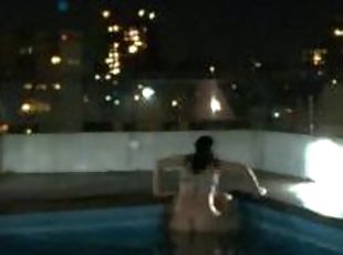 The water wasn't enough to put out the fire, so we had sex in the pool. ( my first time in a pool )