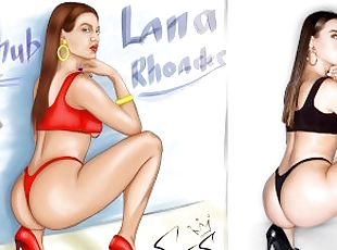 Fan Art of top actress Lana Rhoades (the frame is taken from the video BLACKED)