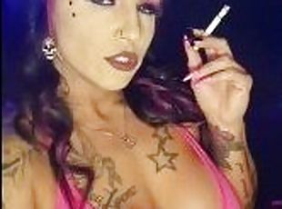 Balloon popping with her cigarette, KandyxB