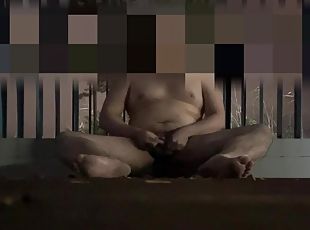 Public naked masturbation