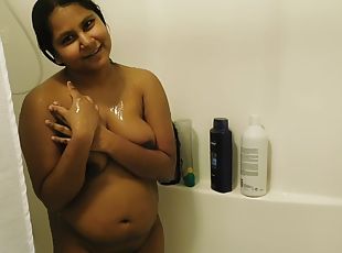 banyo-yapma, mastürbasyon-masturbation, amatör, genç, hint, duş, tek-kişilik