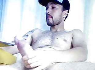onani, kæmpestor-pik, bøsse, webcam, muskuløs, pik