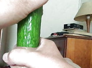 Two vegetables in foreskin - cucumber then leek 