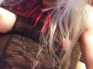nice wank in my basque and white hair