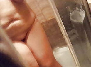 Bbw Gf nude body in shower, big tits big body