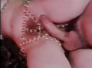 Chained cutie Patricia Rhomberg enjoys threesome MMF sex
