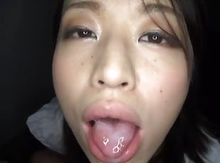 asiatique, amateur, ejaculation-sur-le-corps, japonais, hirondelle, point-de-vue, ejaculation, mignonne
