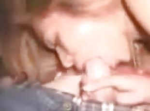 Horny Blonde Chokes On Her Lover Cock While Sucking On It
