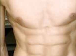 Athlete tease six pack abs and cock