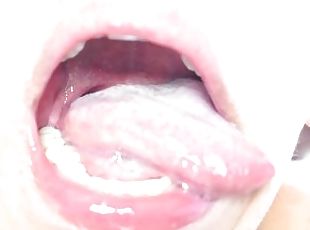 delicious wide open mouth with lots of saliva